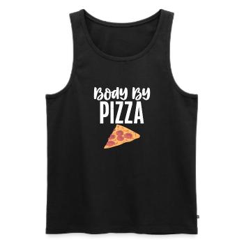 Funny Fat Gifts - Men's Premium Organic Tank Top - black - Front - Michal (187cm)