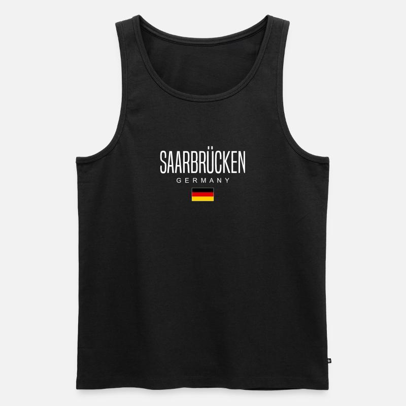 Saarbrücken - Männer Premium Bio Tank Top - Schwarz