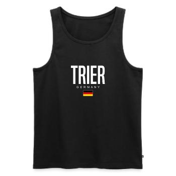 Trier - Men's Premium Organic Tank Top - black - Front - AI Model Male 178 light (178cm)