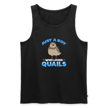 Quail Bird - Men's Premium Organic Tank Top - black - Front - Michal (187cm)