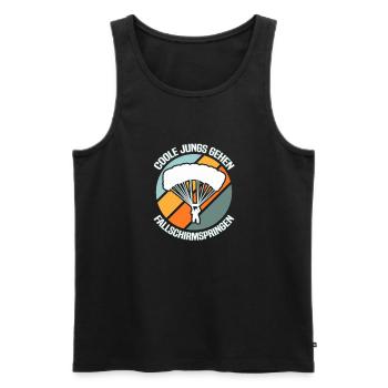 Skydiving Skydiver - Men's Premium Organic Tank Top - black - Front - Michal (187cm)
