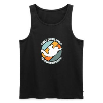 Skydiving Skydiver - Men's Premium Organic Tank Top - black - Front - Michal (187cm)