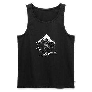 Randonné humour marche nordique - Débardeur bio Premium Homme - noir - Devant - AI Model Male 178 light (178cm)