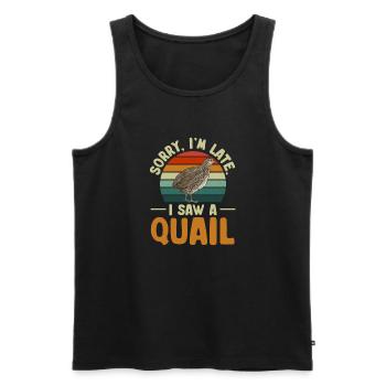 Quail Bird - Men's Premium Organic Tank Top - black - Front - Michal (187cm)