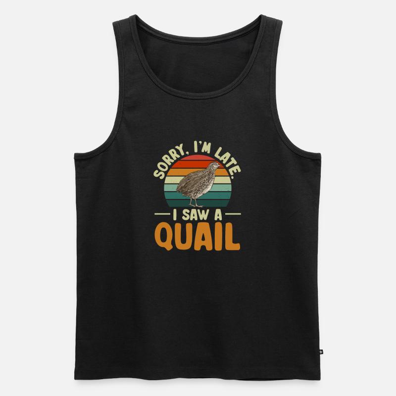 Wachtel Vogel - Männer Premium Bio Tank Top - Schwarz