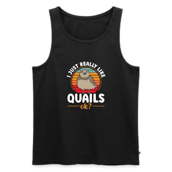 Quail Bird - Men's Premium Organic Tank Top - black - Front - Michal (187cm)