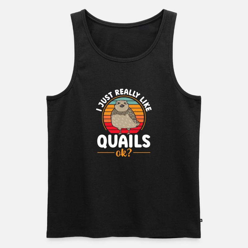 Wachtel Vogel - Männer Premium Bio Tank Top - Schwarz