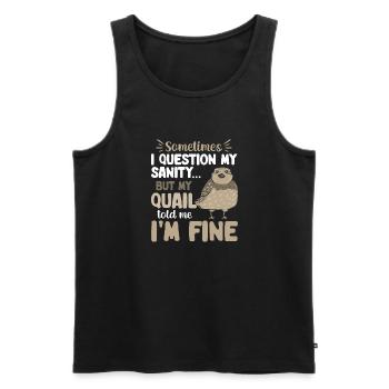 Quail Bird - Men's Premium Organic Tank Top - black - Front - Michal (187cm)