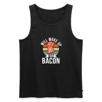 Funny Bacon Gifts - Men's Premium Organic Tank Top - black - Front - Michal (187cm)
