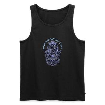 Hamsa Eye Talisman Fluchschutz Yoga Hindu - Männer Premium Bio Tank Top - Schwarz - Vorne - Michal (187cm)