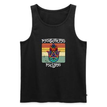 Yoga Namaste Hamsa Eye Hand Fluchschutz - Männer Premium Bio Tank Top - Schwarz - Vorne - Michal (187cm)