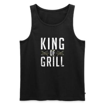 Grill Barbecue Grilling - Männer Premium Bio Tank Top - Schwarz - Vorne - Michal (187cm)