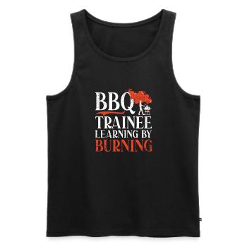 Grillades Barbecue Grillades - Débardeur bio Premium Homme - noir - Devant - AI Model Male 178 light (178cm)
