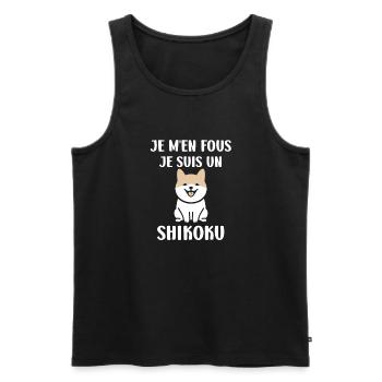 Shikoku - Men's Premium Organic Tank Top - black - Front - Michal (187cm)