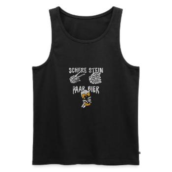 Schere, Stein, Paar, Bier - das perfekte Outfit - Männer Premium Bio Tank Top - Schwarz - Vorne - AI Model Male 178 light (178cm)