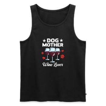 Dog mother and wine lover - Men's Premium Organic Tank Top - black - Front - AI Model Male 178 light (178cm)