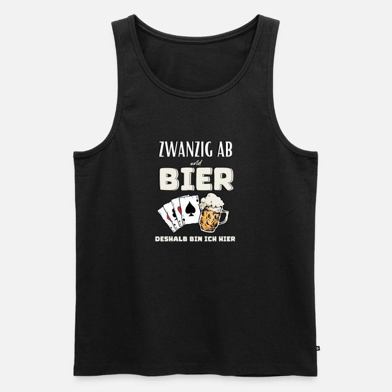 Zwanzig ab und Bier - Männer Premium Bio Tank Top - Schwarz