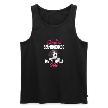 Bernedoodle Dog - Men's Premium Organic Tank Top - black - Front - AI Model Male 178 light (178cm)