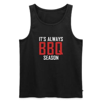 Grillades Barbecue Grillades - Débardeur bio Premium Homme - noir - Devant - AI Model Male 178 light (178cm)