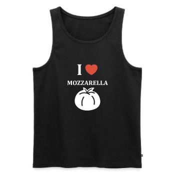 Humour mozzarella - Débardeur bio Premium Homme - noir - Devant - Michal (187cm)