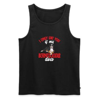 Bernedoodle Hund - Männer Premium Bio Tank Top - Schwarz - Vorne - Michal (187cm)