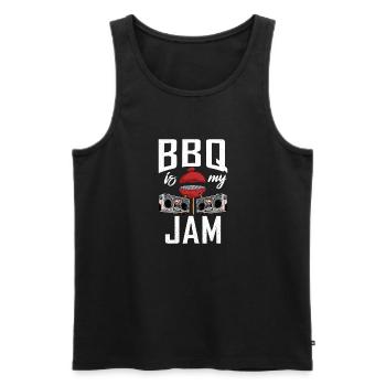 Grillades Barbecue Grillades - Débardeur bio Premium Homme - noir - Devant - AI Model Male 178 light (178cm)