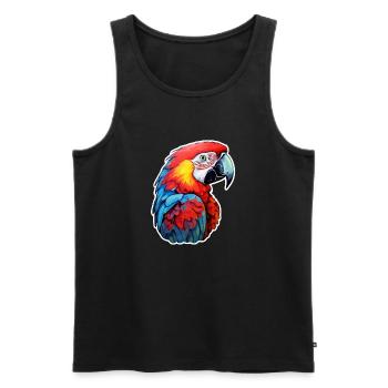 Papagei - Männer Premium Bio Tank Top - Schwarz - Vorne - Michal (187cm)