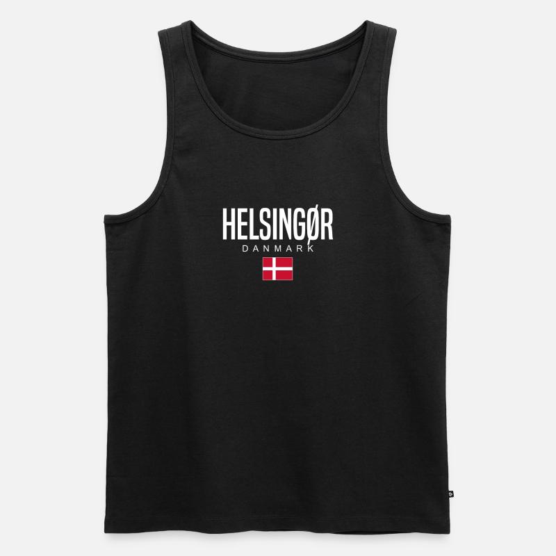 Helsingør Dänemark - Männer Premium Bio Tank Top - Schwarz