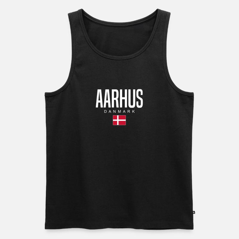 Aarhus Dänemark - Männer Premium Bio Tank Top - Schwarz