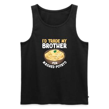 Mashed potatoes Mashed potatoes - Men's Premium Organic Tank Top - black - Front - AI Model Male 178 light (178cm)