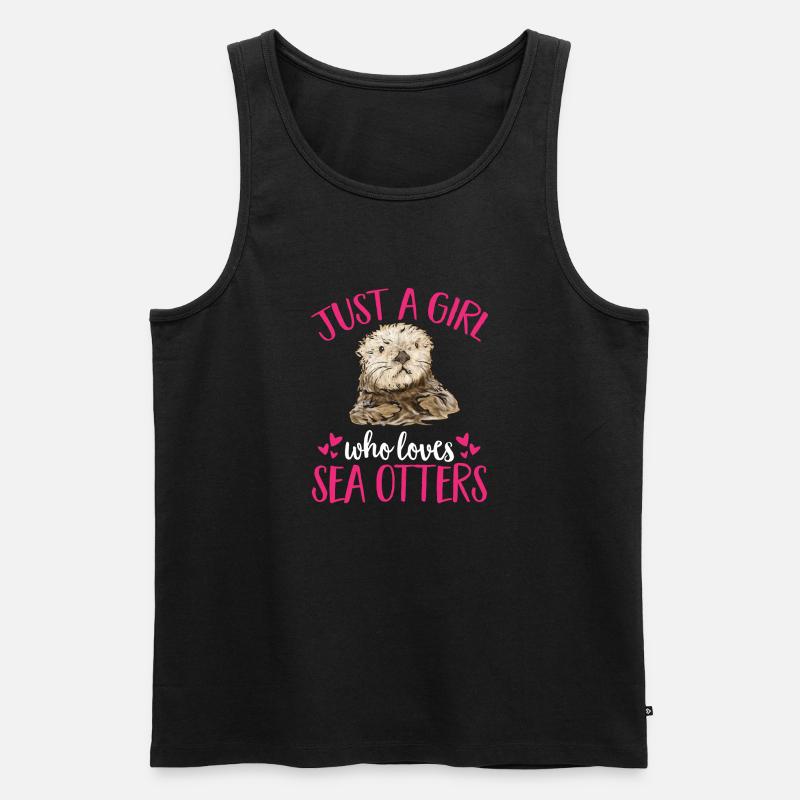 Seeotter - Männer Premium Bio Tank Top - Schwarz