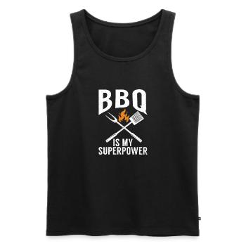 Grill Barbecue Grilling - Männer Premium Bio Tank Top - Schwarz - Vorne - AI Model Male 178 light (178cm)