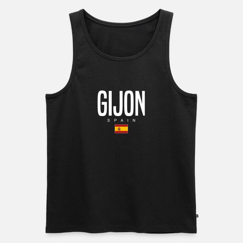 Gijon Spanien - Männer Premium Bio Tank Top - Schwarz