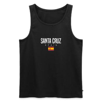 Santa Cruz, Espagne - Débardeur bio Premium Homme - noir - Devant - AI Model Male 178 light (178cm)