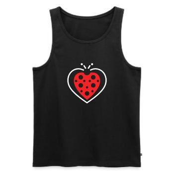 Citation Humour Petite coccinelle - Débardeur bio Premium Homme - noir - Devant - Michal (187cm)