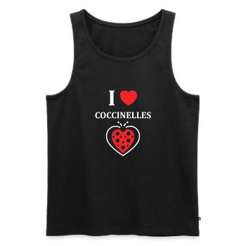 Citation Humour Petite coccinelle - Débardeur bio Premium Homme - noir - Devant - Michal (187cm)