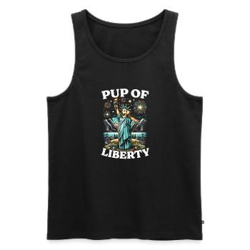 4 juillet Chien Patriotique 4 juillet États-Unis - Débardeur bio Premium Homme - noir - Devant - AI Model Male 178 light (178cm)