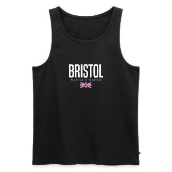 Bristol, Royaume-Uni - Débardeur bio Premium Homme - noir - Devant - Michal (187cm)