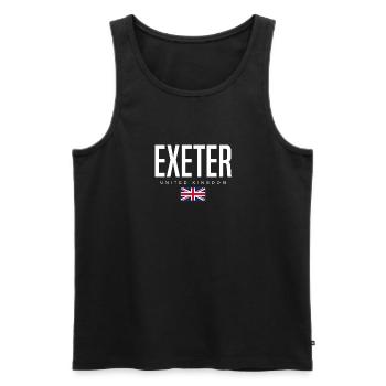 Exeter, United Kingdom - Men's Premium Organic Tank Top - black - Front - Michal (187cm)