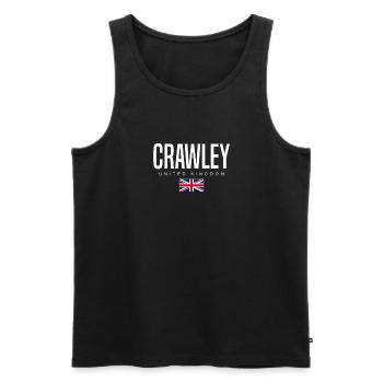 Crawley, United Kingdom - Men's Premium Organic Tank Top - black - Front - Michal (187cm)