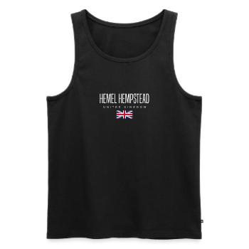 Hemel Hempstead Vereinigtes Königreich - Männer Premium Bio Tank Top - Schwarz - Vorne - Michal (187cm)