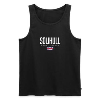 Solihull, Angleterre, Royaume-Uni - Débardeur bio Premium Homme - noir - Devant - Michal (187cm)