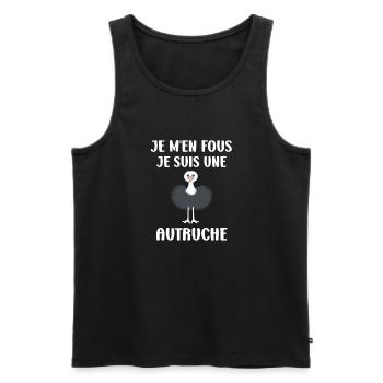 Humour autruche - Débardeur bio Premium Homme - noir - Devant - Michal (187cm)