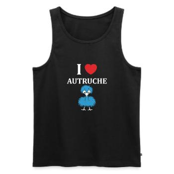 Humour autruche - Débardeur bio Premium Homme - noir - Devant - Michal (187cm)