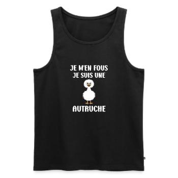 Humour autruche - Débardeur bio Premium Homme - noir - Devant - Michal (187cm)