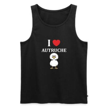 Humour autruche - Débardeur bio Premium Homme - noir - Devant - Michal (187cm)