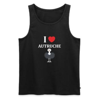 Humour autruche - Débardeur bio Premium Homme - noir - Devant - Michal (187cm)