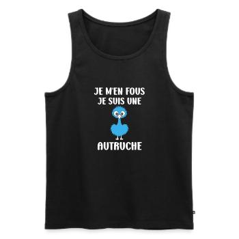 Humour autruche - Débardeur bio Premium Homme - noir - Devant - Michal (187cm)