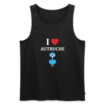 Humour autruche - Débardeur bio Premium Homme - noir - Devant - Michal (187cm)