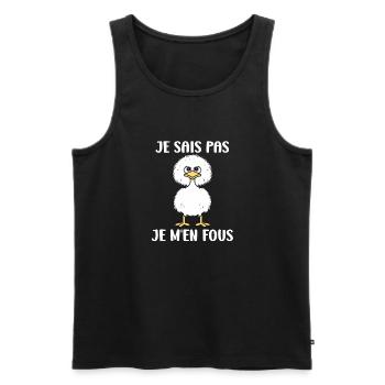 Humour autruche - Débardeur bio Premium Homme - noir - Devant - Michal (187cm)